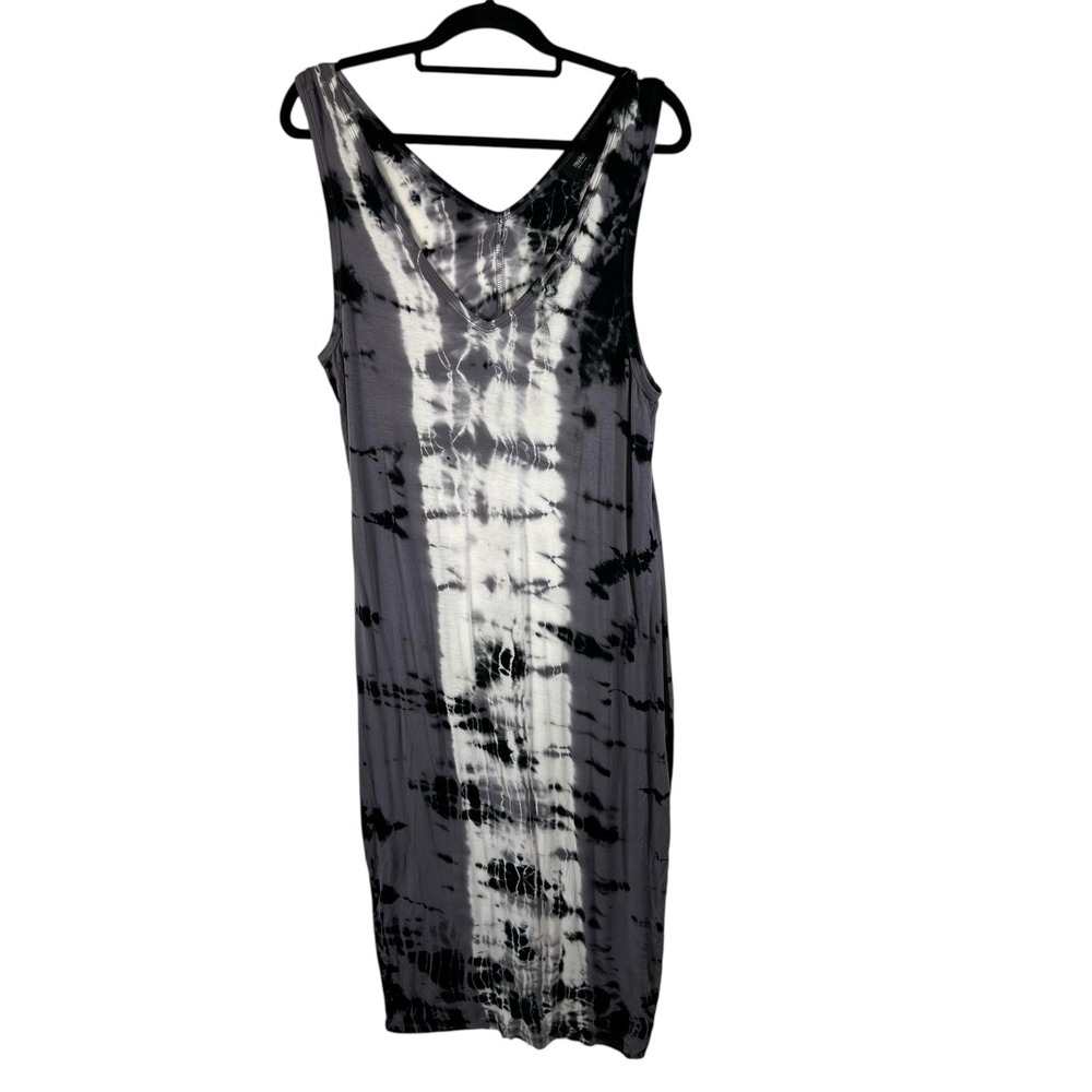 Mossimo Tie Dye Dress Size XL bodycon High Neck‎ Jersey Stretch Sleeveless